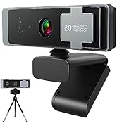 Paobas 1080P Webcam for PC, Computer Camera with Privacy Cover & Tripod, Dual Noise-Cancelling Mi...