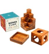 BSIRI Soma Puzzle Cube Wooden Toy Brain Teaser Desk Board Games Adults Master Block Christmas Min...