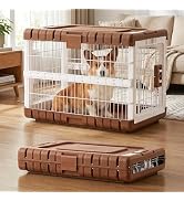 ZOMISIA Collapsible Dog Crate for Dogs - 28" L Heavy Duty Dog Kennel No Tools Required with 4 Sid...