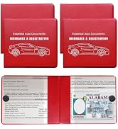 Yourkar 4PCS Car Registration Insurance Holder, Vehicle Glove Box Car Organizer with Magic Tape C...