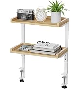 ART-GIFTREE Clamp On Desk Shelf 2-Tier, 12.5 inch Wood Shelving Unit for Office Desk/Gaming Acces...