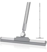 Floor Squeegee with 180° Rotating Head, Squeegee for Floor with 52'' Long Handle, Squeegee Broom,...