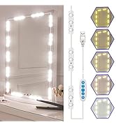 selfila Led Vanity Mirror Lights Kit, 5 Color Hollywood Style Vanity Make Up Light, 11ft with Dim...