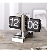 Flip Clock with Phone Holder, Battery Powered Flip Desk Clock, Retro Digital Flip Down Clock Gear...