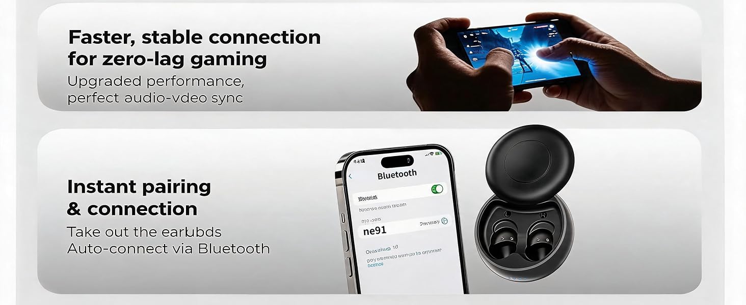 Sleep Headphones for Side Sleepers Sleep Earbuds Bluetooth 6.0 Wireless Earphones