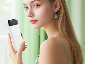 white portable charger