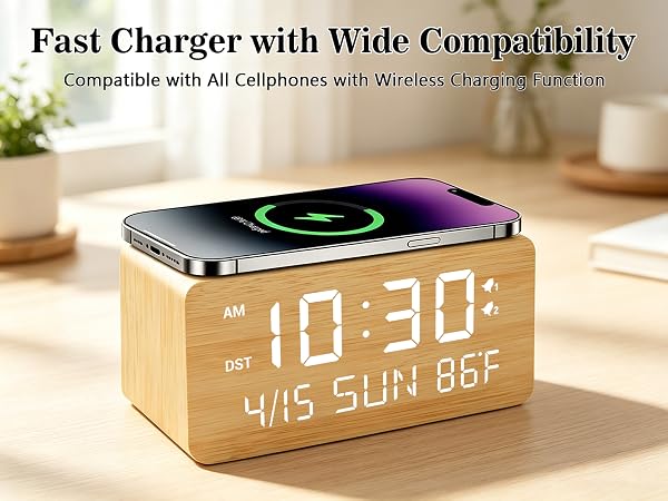 wireless charging clock