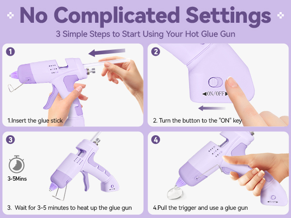 Beginner Friendly Hot Glue Gun, Easy to Use Hot Glue Gun, Mini Hot Glue Gun, Handheld Hot Glue Gun