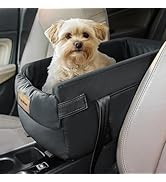 Dog Car Seat for Small Dogs, Interactive Dog Console Car Seat with Safety Tethers for Most Car De...