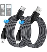 Tedubax [2-Pack Braided USB & USB C Charging Cable for Texas Instruments Calculators, TI-84 Plus ...