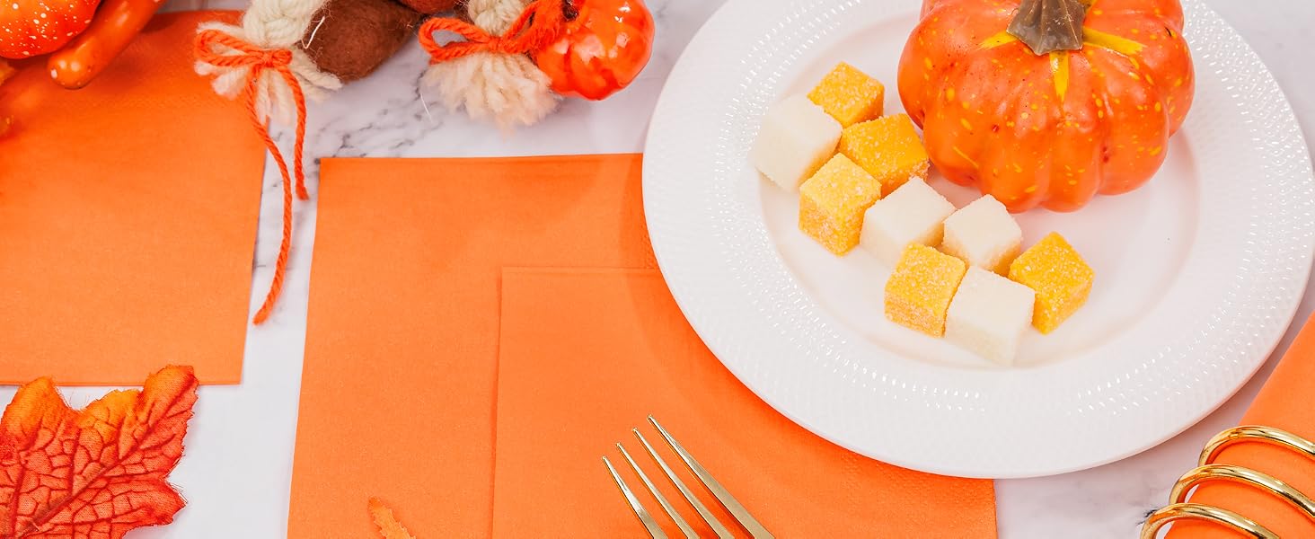 orange napkins