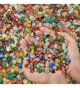 NUPICK 0.6LB Agate Crystal Chips Bulk, 0.2-0.5" Colorful Aquarium Gravel | Polished Gravel for Fi...