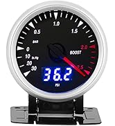 Turbo Pressure Gauge, Qiilu Car Turbo Boost Gauge, 60mm/2.5in 12V Universal LED Display -30-2.5 B...