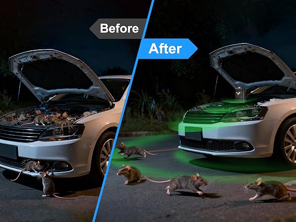 battery operated rodent repellent for car engines