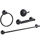 4 Piece Bathroom Accessory Set(Adjustable Towel Bar, Towel Ring, Toilet Paper Holder,Towel Hook),...