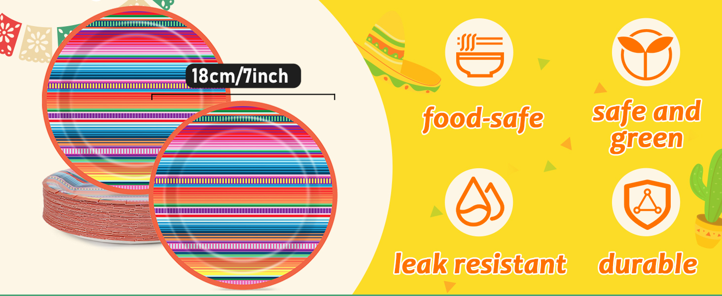Mexican Serape Fiesta Paper Plates