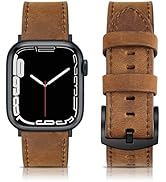 EDIMENS Leather Bands Compatible with Apple Watch 49mm 45mm 42mm 44mm Band Men Women, Vintage Gen...