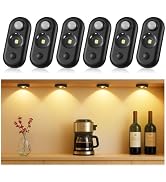 GLARESBOT LED Motion Sensor Puck Lights, Small Rechargeable Under Cabinet Light, Dimmable Warm Wh...