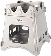 ATiAP Ultralight Titanium Wood Burning Stove Outdoor Camping Multi-Fuels Alcohol Stove BBQ Stove ...