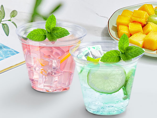 Lamosi Plastic Cups Disposable Coffee Cups Hot/Cold Beverage Drinking Cups