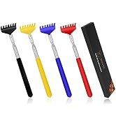 WOVTE Back Scratcher, 4 Pack 4 Color Portable Extendable Stainless Steel Telescoping Back Massage...