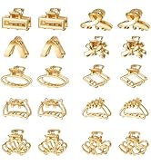 CWJCYTNSN Small Metal Hair Clips, Gold Mini Hair Claw Clips for Thin Thick Hair, Cute Tiny Hair C...