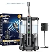 Electric Toothbrush with Water Flosser Combo, 3-in-1 Sonic Flossing Toothbrush and Dental Water F...
