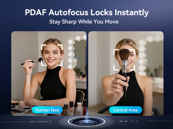 EMEET C60E 4K Webcam with Tripod PDAF Autofocus with Intelligent Image Control