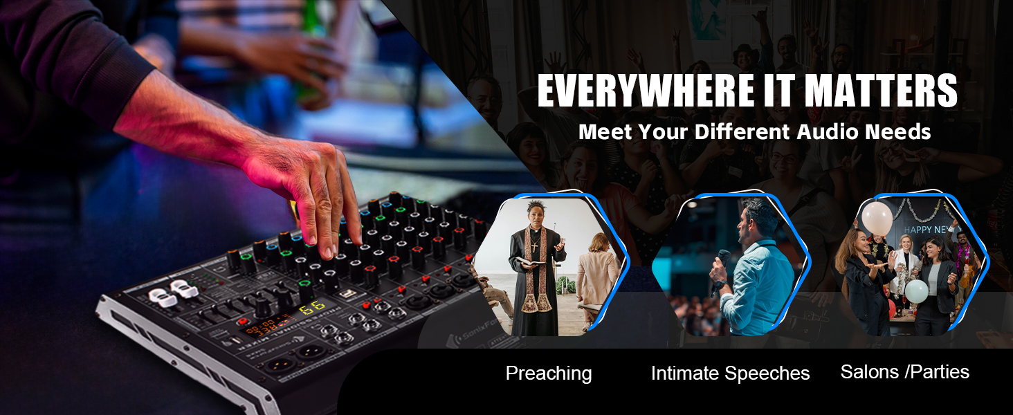 sound board mixer small mixing board portable professional audio mixer phantom power mixer