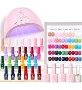 Beetles Gel Nail Polish Kit with U V Light - 25 Colors Gel Polish Set 51 Pcs Imprints of Time Nai...