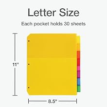 Letter size pockets.