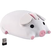 Wireless Bluetooth Mouse Cute Animal Pig Shape 2.4G & Bluetooth Dual Mode Computer Mice with USB ...