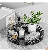 Vanity Tray for Bathroom Counter - 11 Inch Black Decorative Tray Bathroom Counter Tray Organizer ...