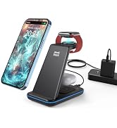 Minthouz Wireless Charger, 3 in 1 Fast Wireless Charging Station with 20W Adapter for Multiple De...