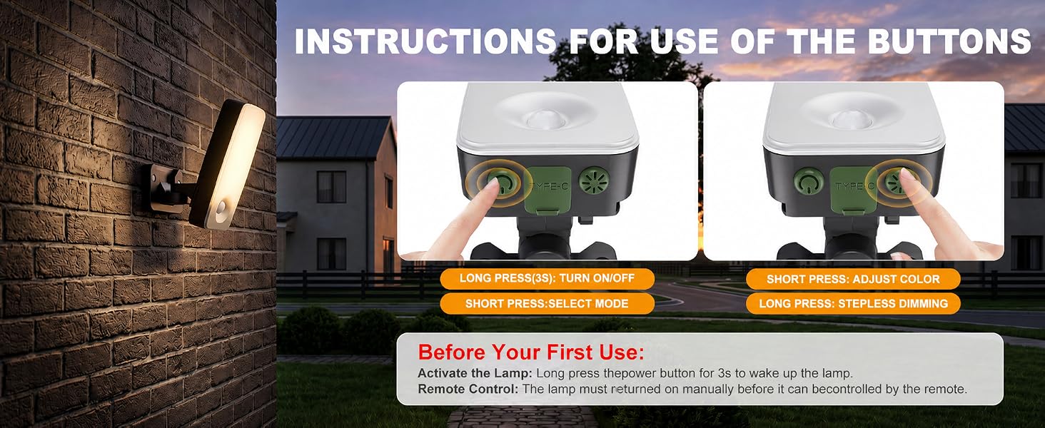 INSTRUCTIONS FOR USE OF THE BUTTONS