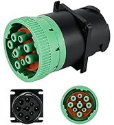 FRCVESNG Green Male 9 Pin J1939 Type 2 to Black Female 9 Pin J1939 Type 1 Adapter
