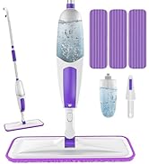 Microfiber Spray Mops for Floor Cleaning - SEVENMAX Foor Mop with 3 Washable Pads fit for Swiffer...