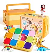Air Dry Clay for Kids, 24 Colors Modeling Clay Kit with Storage Box & Sculpting Tools, Magic Mold...