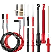 Neoteck 17PCS Multimeter Automotive Test Leads Wire Piercing Clip Puncture Probes Replaceable Gol...