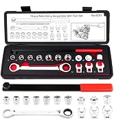Feikenee 15PCS Serpentine Belt Tool Set, Professional Ratcheting Serpentine Belt Tensioner Tool f...