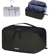 WANDF Toiletry Bag for Men, PU Leather Travel Organizer with Detachable Waterproof Hanging Pouch,...