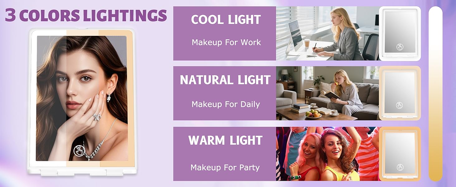 LED travel mirror