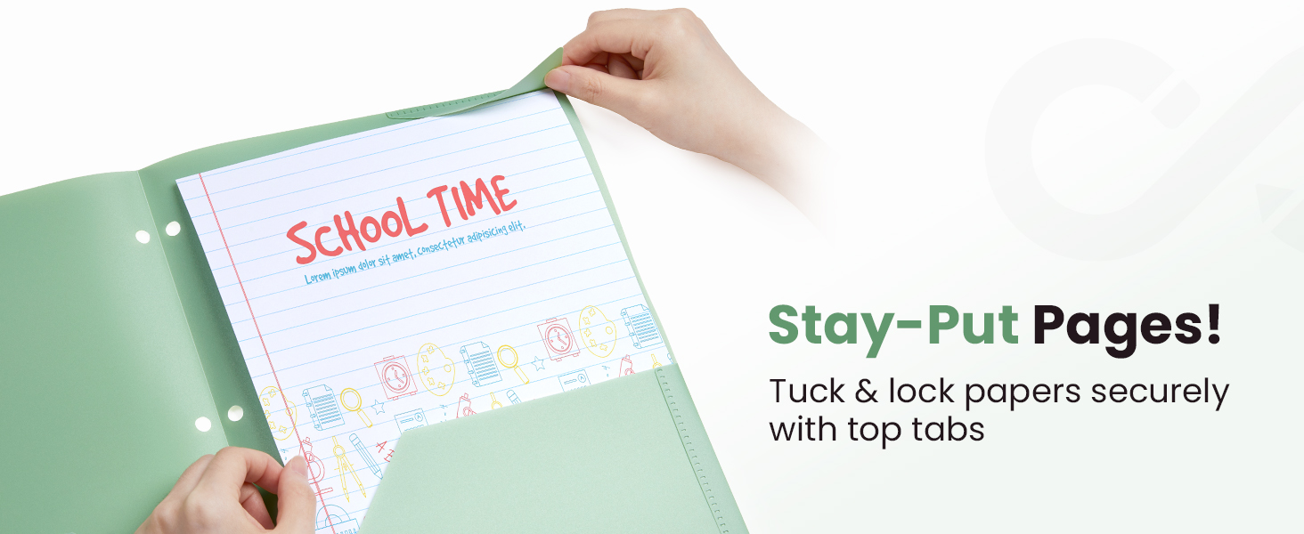 pocket folder for 3 ring binder with 14 colors