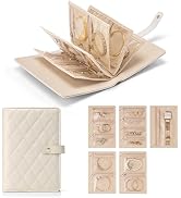 Vlando Travel Jewelry Organizer Case, Jewelry Storage Book Ring Binder with Clear Zipper Velvet J...