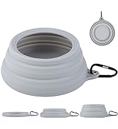 OHMO-Collapsible Dog Water Bowl No Spill from Car Movement(24oz Medium, Ash), Travel Dog Bowls, L...