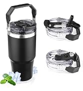 20oz Tumbler with Handle and Flip Straw Lid Double Wall Insulated Travel Coffee Mug Stainless Ste...