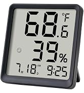 Room Hygrometer Indoor Thermometer for Home, Small Digital Temperature Humidity with Comfort Indi...