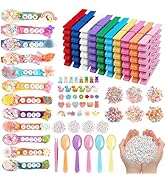 50 Pack DIY Cheer Pin Kit - 50 pcs Wooden Clothes Pins, U ATE Beads, Cheer Spoons and Charms for ...