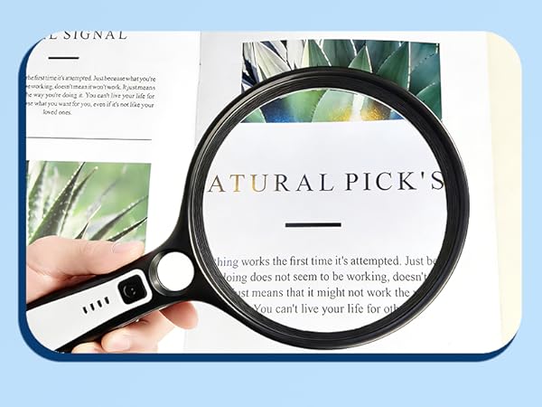 handheld magnifying glass with light