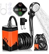 MIAOKE Upgrade Portable Camping Shower, 7800mAh Outdoor Electric Shower Rechargeable Pump with In...